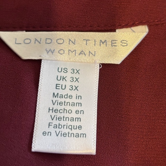 London Times Red Ruffled Tank Top - Picture 4 of 4